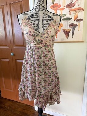 Free People Cream Floral Lace Babydoll Dress